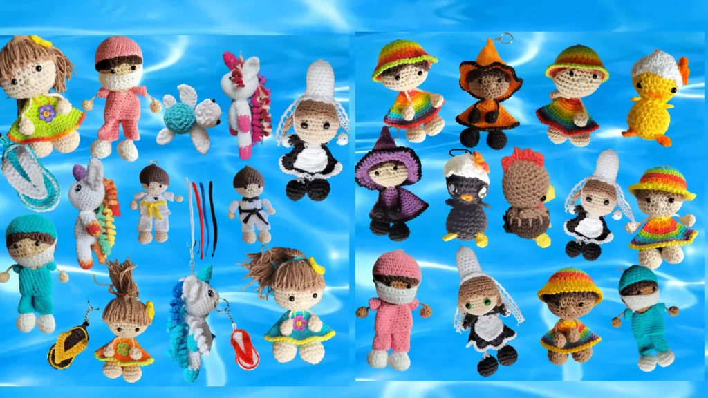 vue d ensemble de mes creations bambolas et amigurumis