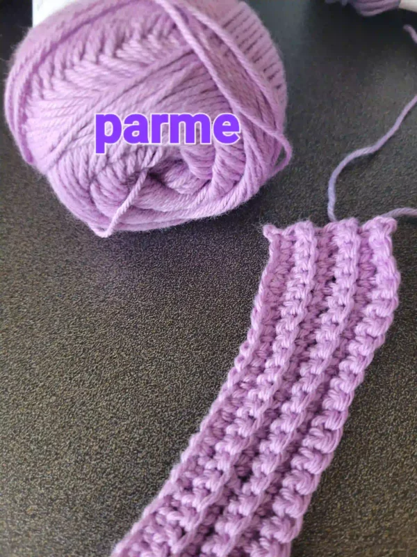 bande crochetée couleur parme