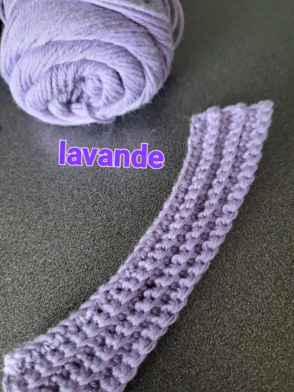bande crochetée couleur lavande