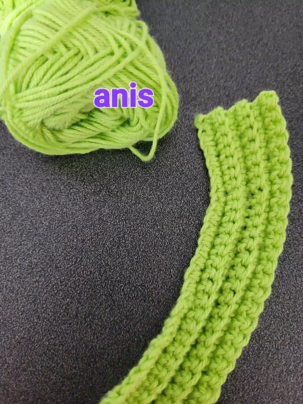 bande crochetée couleur anis