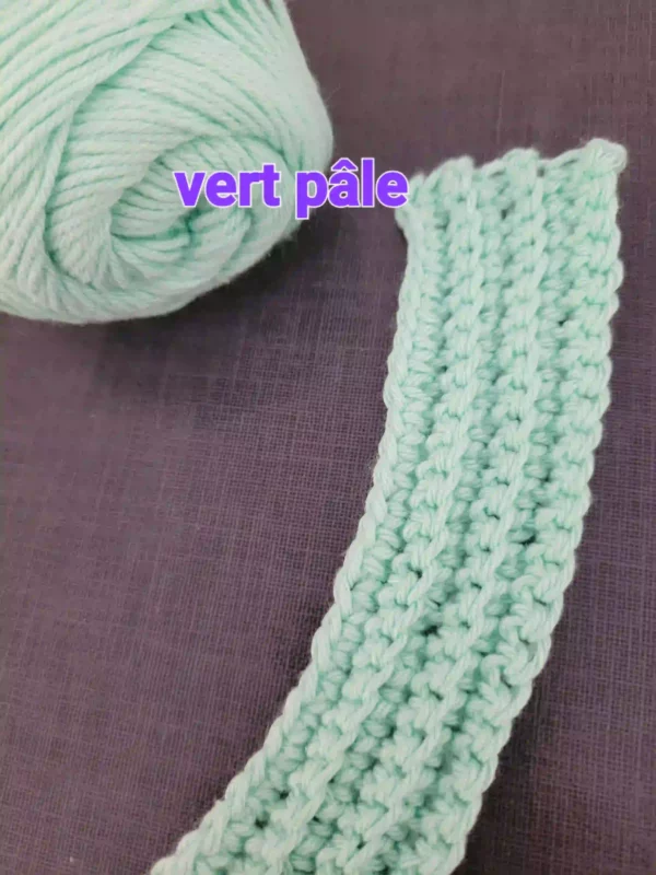 bande crochetée couleur vert pâle