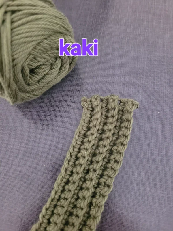 bande crochetée couleur kaki