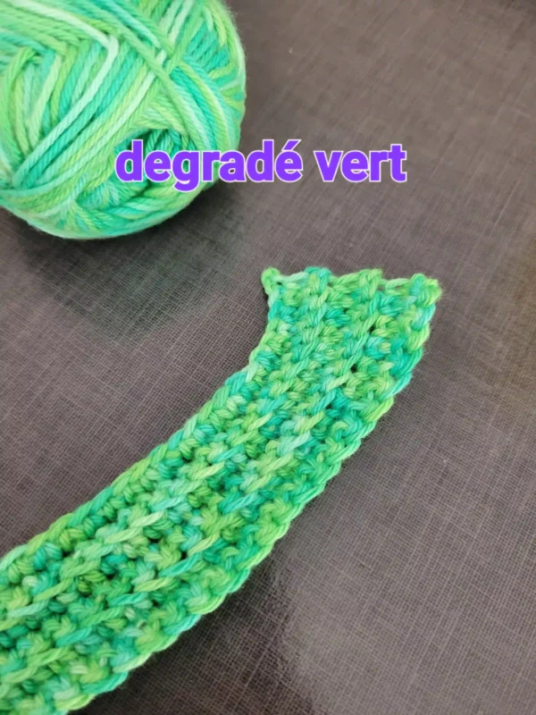 bande crochetée couleur dégradé vert